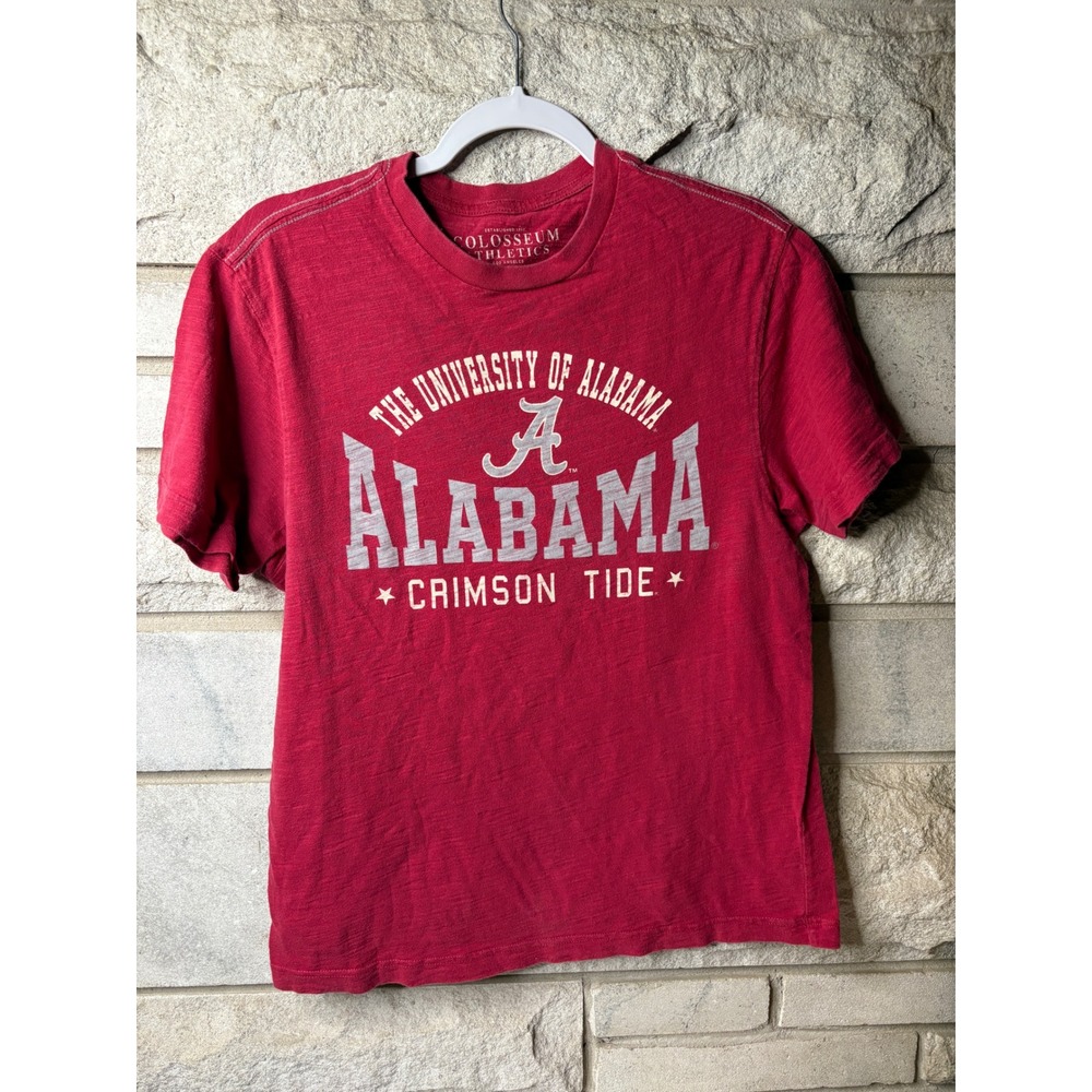 Colosseum Athletics Alabama Crimson Tide T-Shirt Mens Medium Red Slub Knit Tee‎